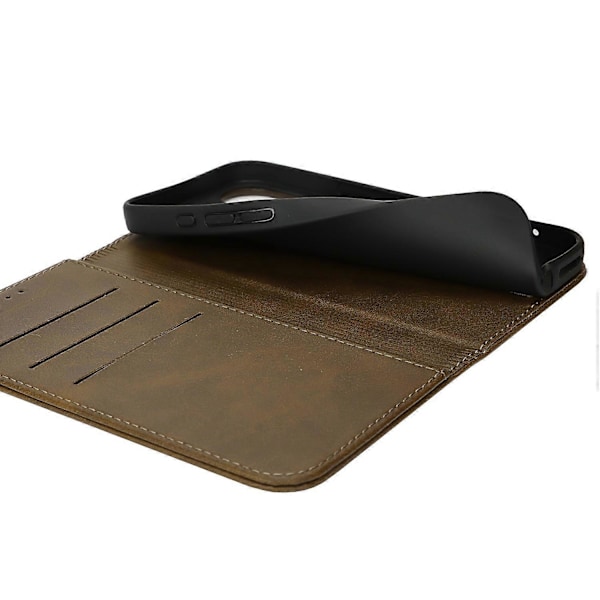 Fodral för iPhone 16 Plus PU Läder Kalvtextur Magnetisk Stängning Smart Telefonskydd Multicolor Style E