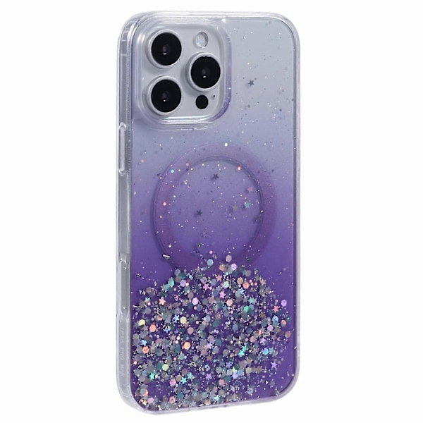Skal för iPhone 16 Pro Kompatibelt med MagSafe Glitter Epoxy TPU+Akryl Telefonskydd Multicolor Style B