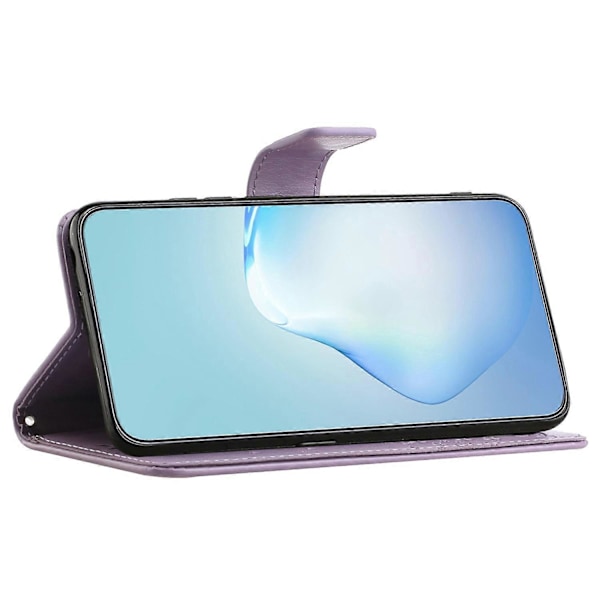 Til Samsung Galaxy A15 5G Etui Ugle Træ Præget Læder Flip Telefon Cover med Pung Multicolor Style D