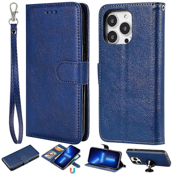 PU-lær + TPU Telefondeksel KT Leather Series-3 Avtakbar 2-i-1 Lommebokstativ Multicolor Style E