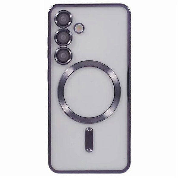 Samsung Galaxy S24+ Magneettikotelo WANLONFENG Täysi Suojaus Galvanoidulla TPU-kuorella ja Karkaistulla Lasilla Multicolor Black