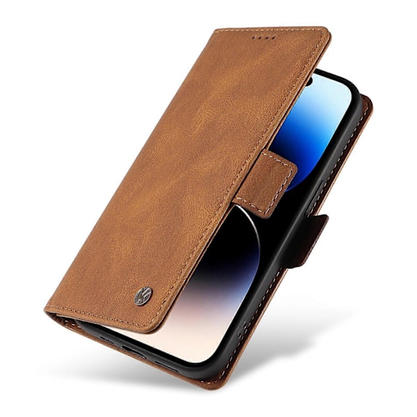 YIKATU YK-005 för iPhone 14 Pro Folio Flip Fodral PU Läder Hud-känsla Ställ Plånbok Mobilskal Multicolor Style C