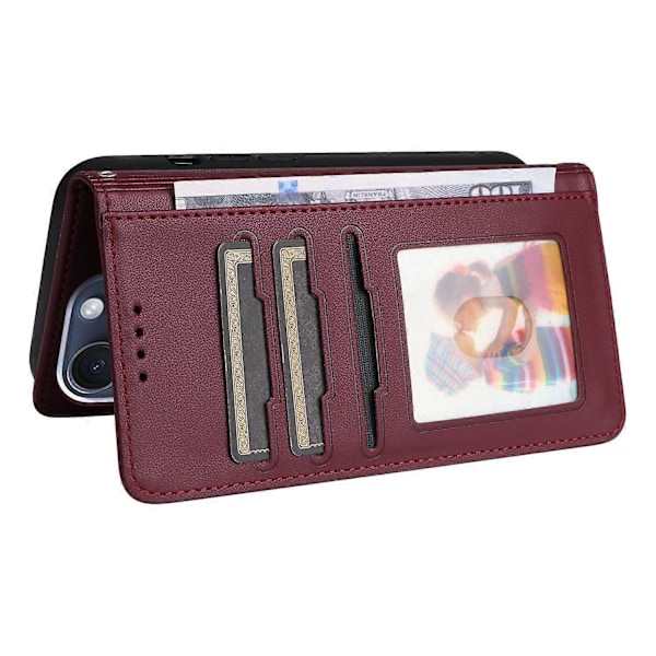 BETOPNICE 005 Deksel til iPhone 15 Pro Avtakbart 2-i-1 Lommebokdeksel i Lær Multicolor Style C