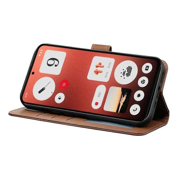 För Nothing CMF Phone 1 Plånboksfodral Mönsterpräglat Läder Flipfodral - Grön Multicolor Brown