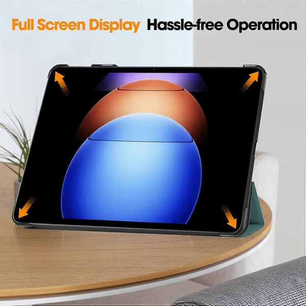 Læderetui til Xiaomi Pad 6S Pro 12.4 Tri-fold Stand Auto Wake/Sleep Smart Shell Multicolor Style D