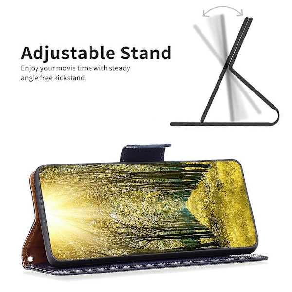 För Samsung Galaxy A15 4G Fodral Litchi Textur PU Läder Plånbok Mobiltelefon Skydd Multicolor Style D