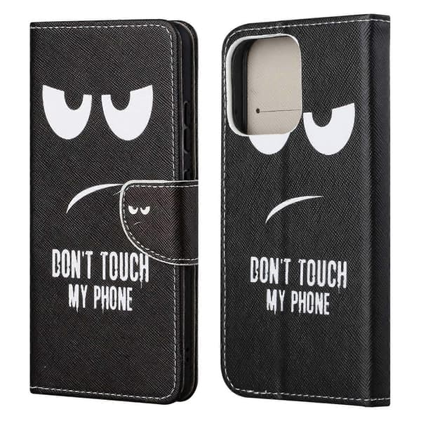 Mønsterprint Kryds Tekstur Læder Etui Wallet Stand Shell til iPhone 13 6.1 tommer Multicolor Style A