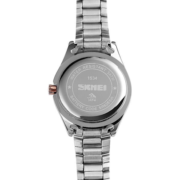 Skmei 1534 Diamond Waterproof Quartz Watch For Women Silver Rose Gold Silver rose gold
