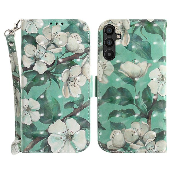 Til Samsung Galaxy A54 5G PU Læder 3D Mønster Print Støtteben Tegnebog Telefon Cover med Rem Multicolor Style C