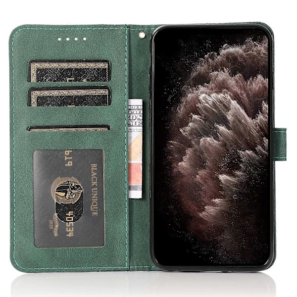 Til Xiaomi 14T Cover Farvesplejsning Tegnebog Stativ Læder Telefonetui med Håndledsrem Multicolor Style A