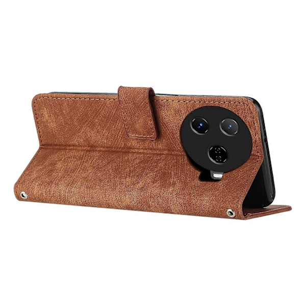 För TECNO Camon 30 Pro 5G Telefonskal Linjer Präglat Anti-Rep PU Läder Ställfodral Multicolor Style B