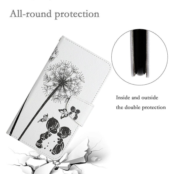 Til Samsung Galaxy A06 Etui Mønstertryk Beskyttende Læder Folio Telefon Cover- Multicolor Dandelion