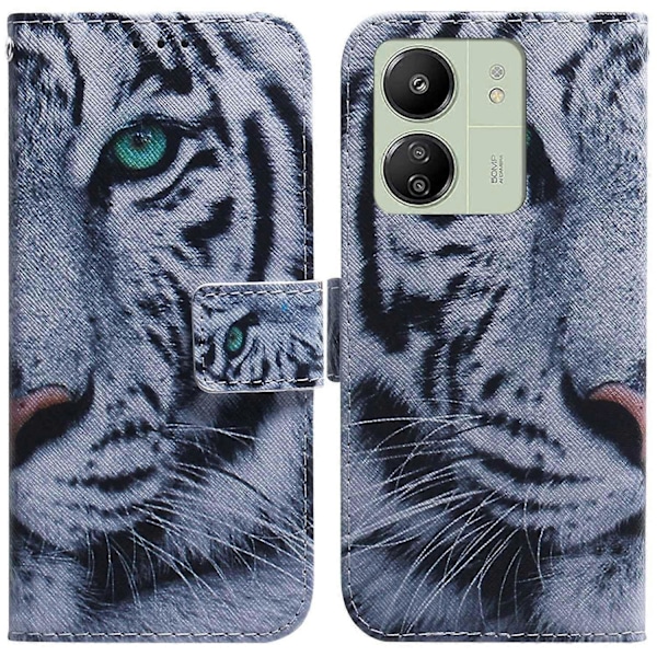Til Xiaomi Redmi 13C 4G/13C 5G/Poco C65 4G/Poco M6 5G/13R 5G Etui PU Læder Wallet Stand Cover Multicolor Tiger