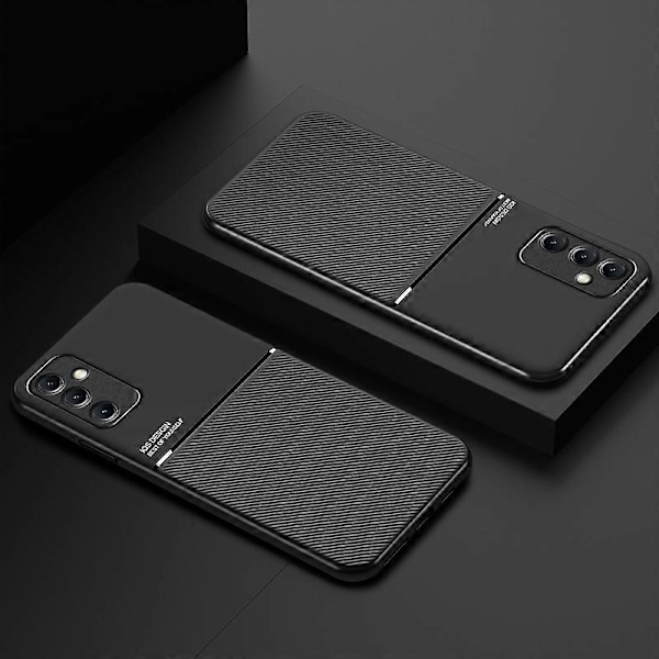 För Samsung Galaxy M14 5G Mobilskal Linjer Präglat Läder+TPU Skydd Stödjer Magnetisk Bilhållare Multicolor Style A