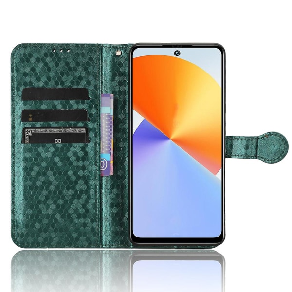Til Infinix Note 30 Vip 5g Telefon Wallet Etui Dot Præget Stativ Pu Læder Cover Green