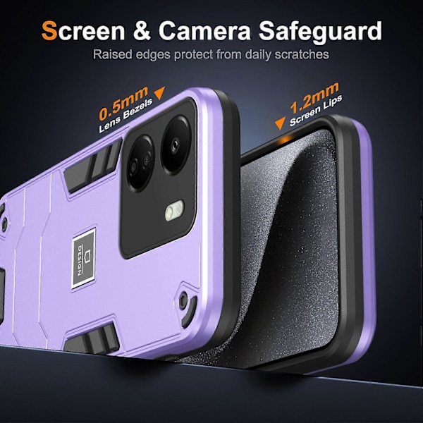 Xiaomi Redmi 13C 4G/Poco C65 4G -kotelo PC+TPU Kaksikerroksinen puhelinkuori Multicolor Style C