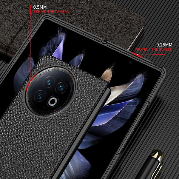 Vivo X Fold2 naarmuuntumisen estävä ristikkäiskuvioinen puhelinkotelo kumipinnoitettu PU-nahkapäällysteinen PC-takakansi Multicolor Style A