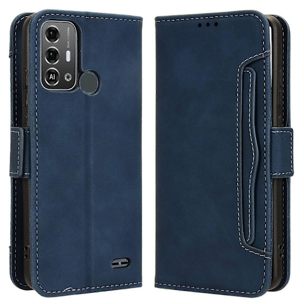ZTE Blade A53 Pro -kotelo, naarmuuntumaton PU-nahkainen puhelimen suojus lompakkotelineellä Multicolor Style D