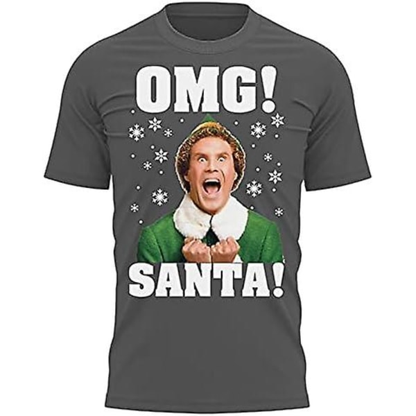 Omg tomten! Funny Elf Movie Christmas Unisex T-shirt Present Shirt Gift Charcoal XXL