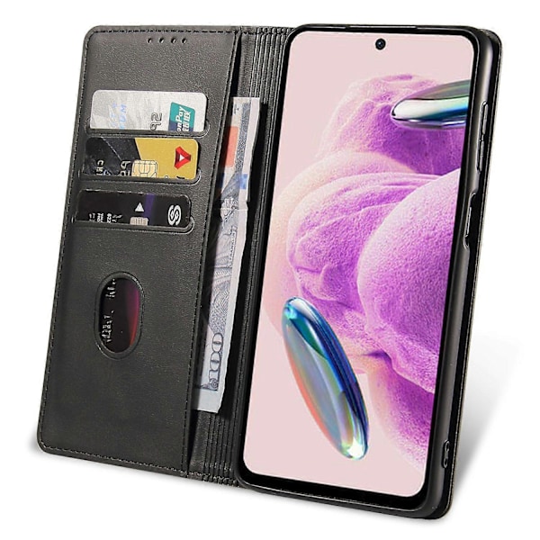 Til Xiaomi Redmi Note 12S 4G Telefon Wallet Case PU Læder Kalvetekstur Stand Telefon Cover Multicolor Style A