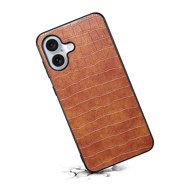 iPhone 16 -kotelo Krokotiilinnahkajäljitelmä Nahkapäällysteinen PC+TPU-puhelinkuori Multicolor Style B