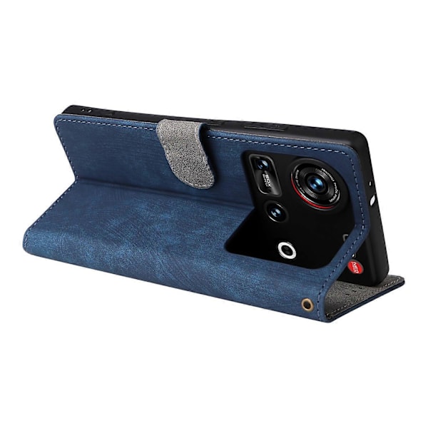 Til ZTE nubia Z70 Ultra Wallet Case RFID-blokering PU Læder Cover Stativ View-Grøn Multicolor Blue