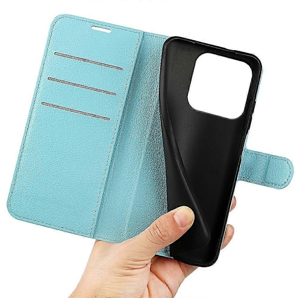 Til ZTE Blade V70 Etui Litchi Tekstur Stødsikkert Læder Wallet Telefon Cover - Grøn Multicolor Blue