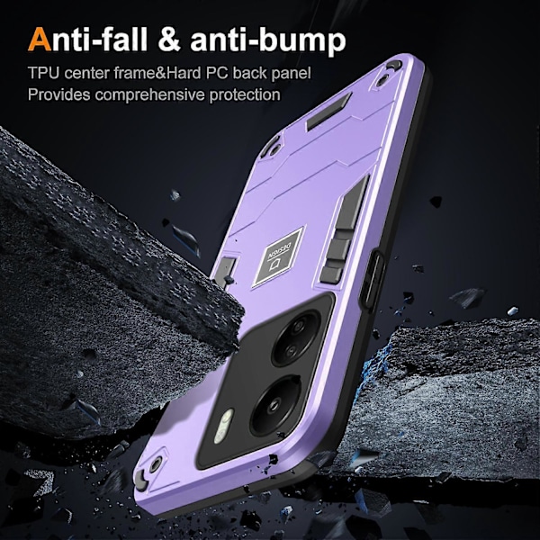 Skal för Xiaomi Redmi 13C 4G/Poco C65 4G PC+TPU Dubbla Lager Telefonskydd Multicolor Style C