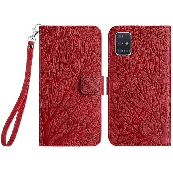 Til Samsung Galaxy A71 4G SM-A715 Læder Etui Wallet Stand Præget Telefon Cover Multicolor Style E