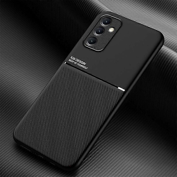 För Samsung Galaxy M14 5G Mobilskal Linjer Präglat Läder+TPU Skydd Stödjer Magnetisk Bilhållare Multicolor Style A
