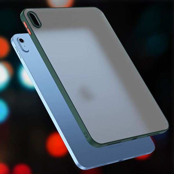 För Ipad 10.9 (2022) Slim Matte Case Contrast Color Pc+tpu Tablet Back Protector Cover Green