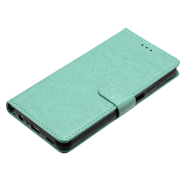 Samsung Galaxy A05 4G Nahkainen Puhelinkotelo Lompakko Jalustalla ja Kätevällä Hihnalla- Multicolor Green