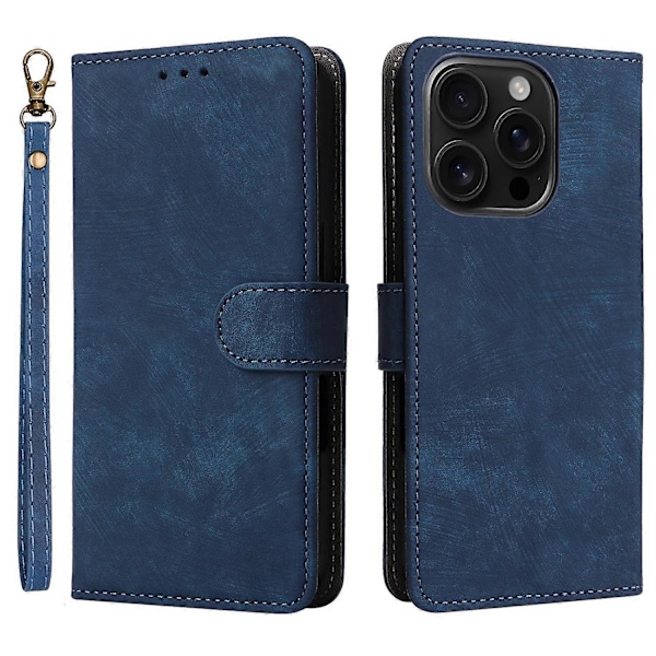 Til iPhone 16 Pro Max Wallet Case RFID-blokering PU Læder Cover Stand View Multicolor Style A