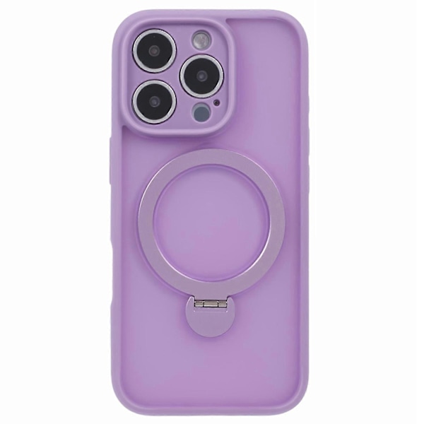 iPhone 16 Pro -kotelo, yhteensopiva MagSafe-yhteensopivan mattapintaisen TPU+PC-pyörivän jalustan kanssa Multicolor Style D