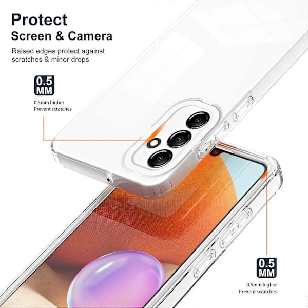 Samsung Galaxy A34 5G Kamerasuojattu 3-in-1 Läpinäkyvä TPU+PC Puhelinkotelo Multicolor Style B
