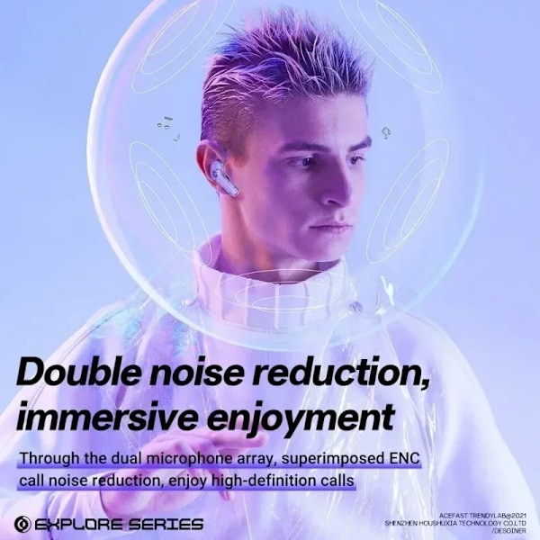 Tws Trådløse Bluetooth Ørepropper med LED Digital Display Hifi Trådløse In-Ear Høretelefoner til Xiaomi Hovedtelefoner Pink
