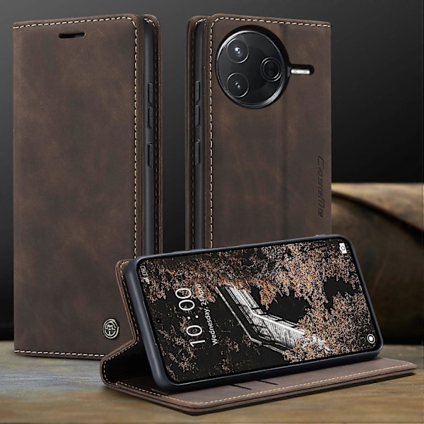 Til Xiaomi Poco F7 Ultra 5G/ Xiaomi Poco F7 Pro 5G Wallet Case CASEME 013 Series PU Læder Telefon Cover Multicolor Coffee