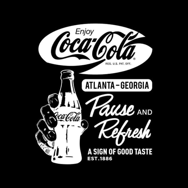 Coca Cola Pause And Refresh Retro T-paita miehille Black 3XL