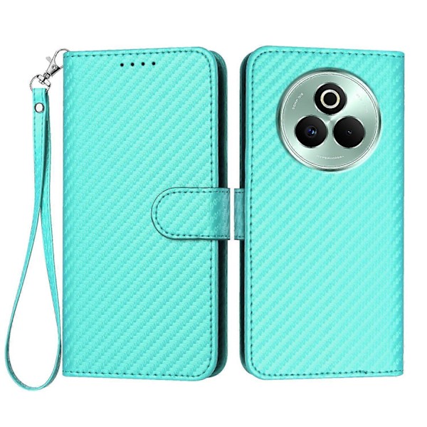 Plånboksfodral med rem i kolfibertextur läder för Realme P3 Pro 5G Multicolor Light Blue