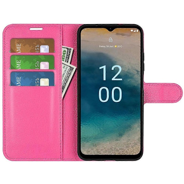 PU-nahkakuori Nokia G22 -puhelimelle, naarmuuntumaton suojakotelo lompakolla ja jalustalla Multicolor Style G