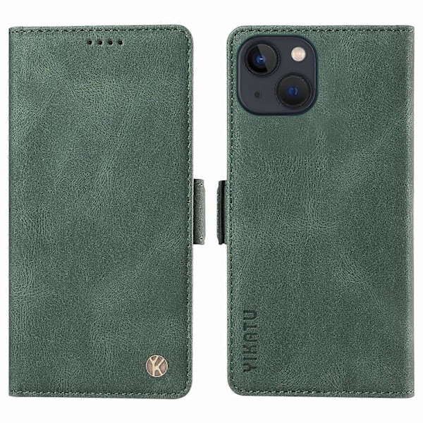 YIKATU YK-005 Pung Etui til iPhone 14 Stativ PU Læder Hud-berørings Magnetisk Beskyttende Telefon Cover Multicolor Style D