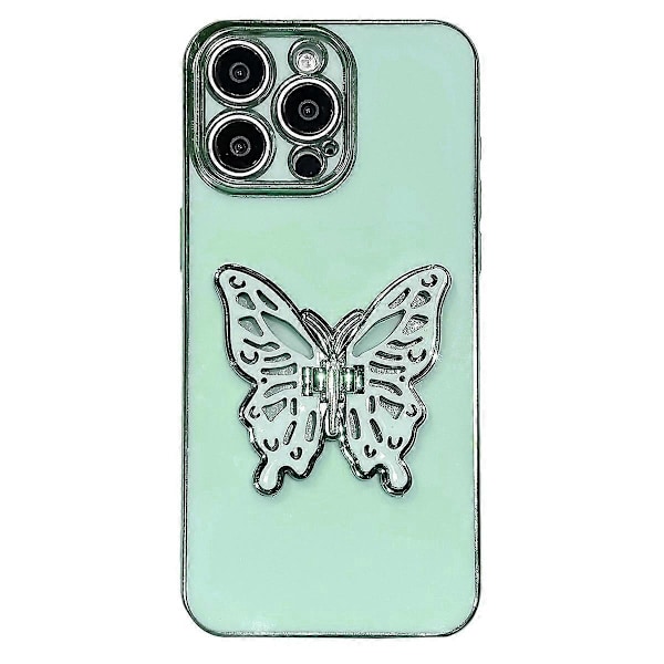 iPhone 15 Pro -kotelo perhosjalustalla, TPU-galvanointi puhelinkuori Multicolor Style F