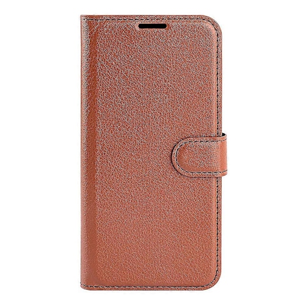 För Samsung Galaxy S25 Edge Fodral Litchi Textur Stötsäkert Läder Plånboks Telefonfodral Multicolor Brown