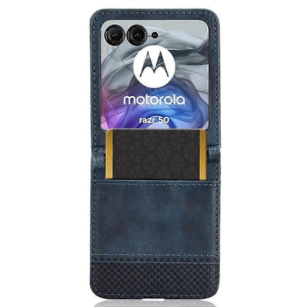 Motorola Razr 50 5G/Razr 2024 5G -kotelo Retro-kuvioitu nahka + PC-puhelinkotelo korttipaikalla Multicolor Style D