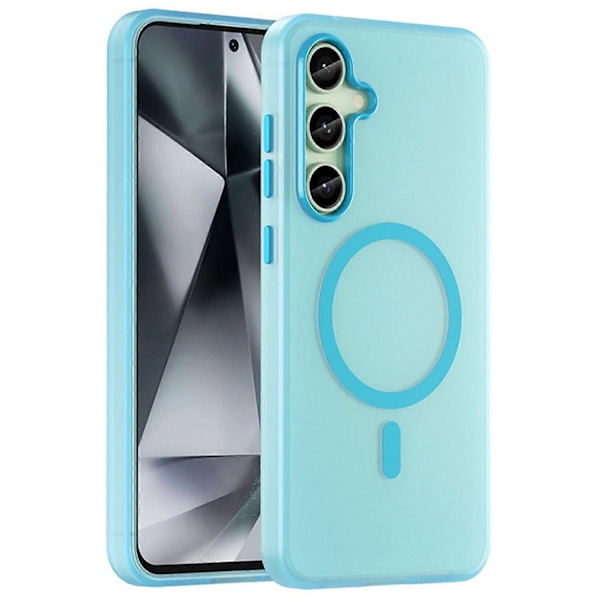 Samsung Galaxy S24 FE -kotelo, yhteensopiva MagSafe-tekniikan kanssa, TPU+PC ohut mattapintainen läpikuultava puhelinkuori Multicolor Blue