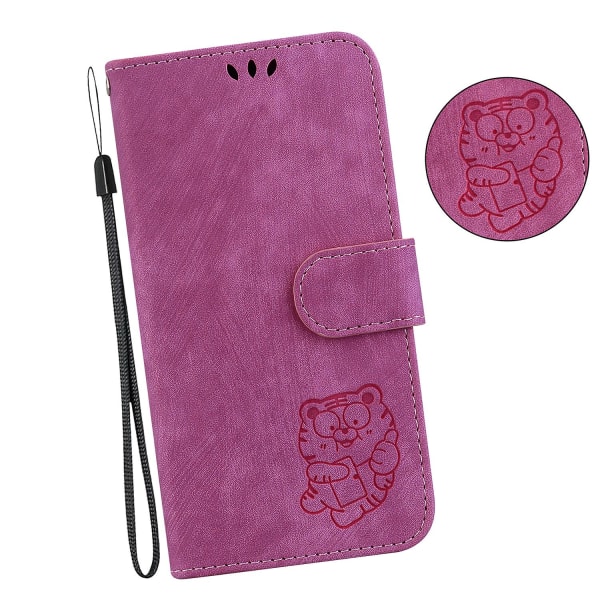 Til Samsung Galaxy A13 5g Præget PU Læder Cover Wallet Stand Telefon Cover Rose