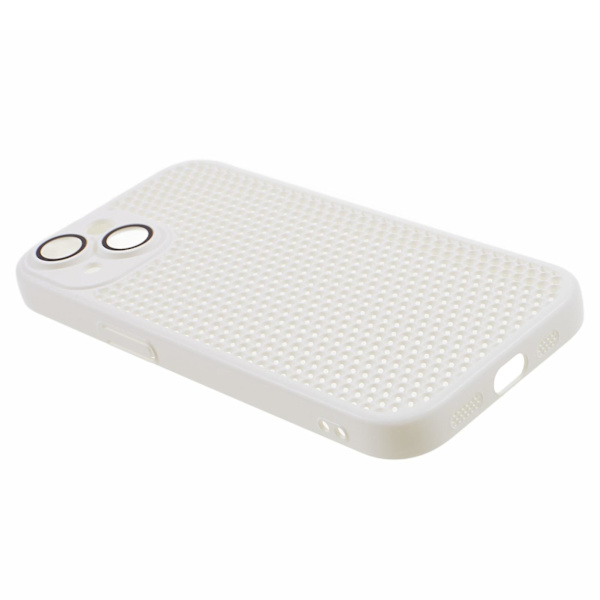 Varmeafledende bagcover med linsefilm hårdt PC-telefoncover til iPhone 15 Plus White