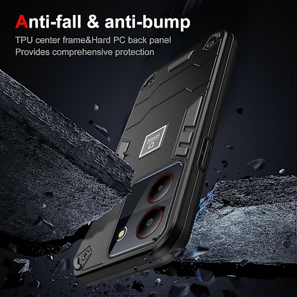 Til ZTE Blade A54 Case PC+TPU Drop-proof Beskyttende Telefon Cover Multicolor Style A