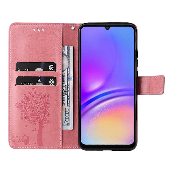 KT Imprinting Flower Series-3 Fodral för Samsung Galaxy A06 Katt Träd Mönster Flip Läder Telefonskydd Multicolor Style A
