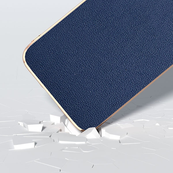 För Samsung Galaxy S23 Fe Litchi Texture Phone case Läderbelagd Pc+tpu Cover Blue